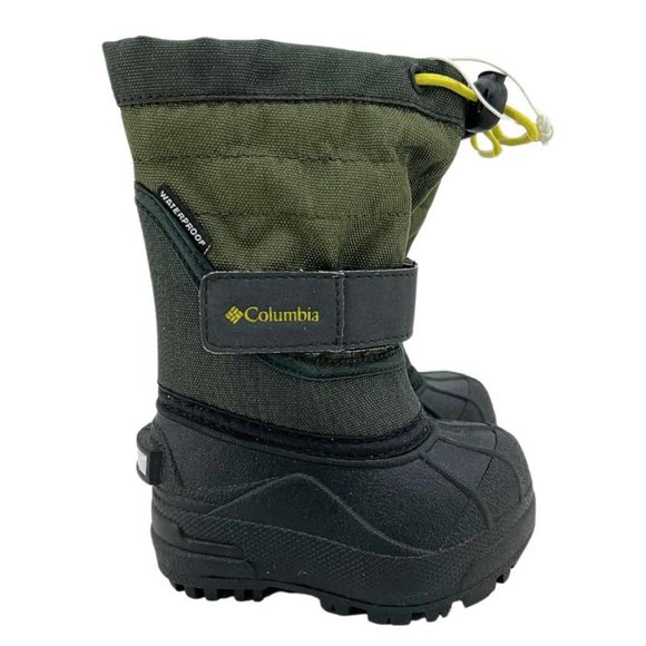 Columbia |  Kid’s Powderbug Plus II Snow Boots | Green & Black | Size 4 - Picture 3 of 6